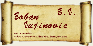Boban Vujinović vizit kartica